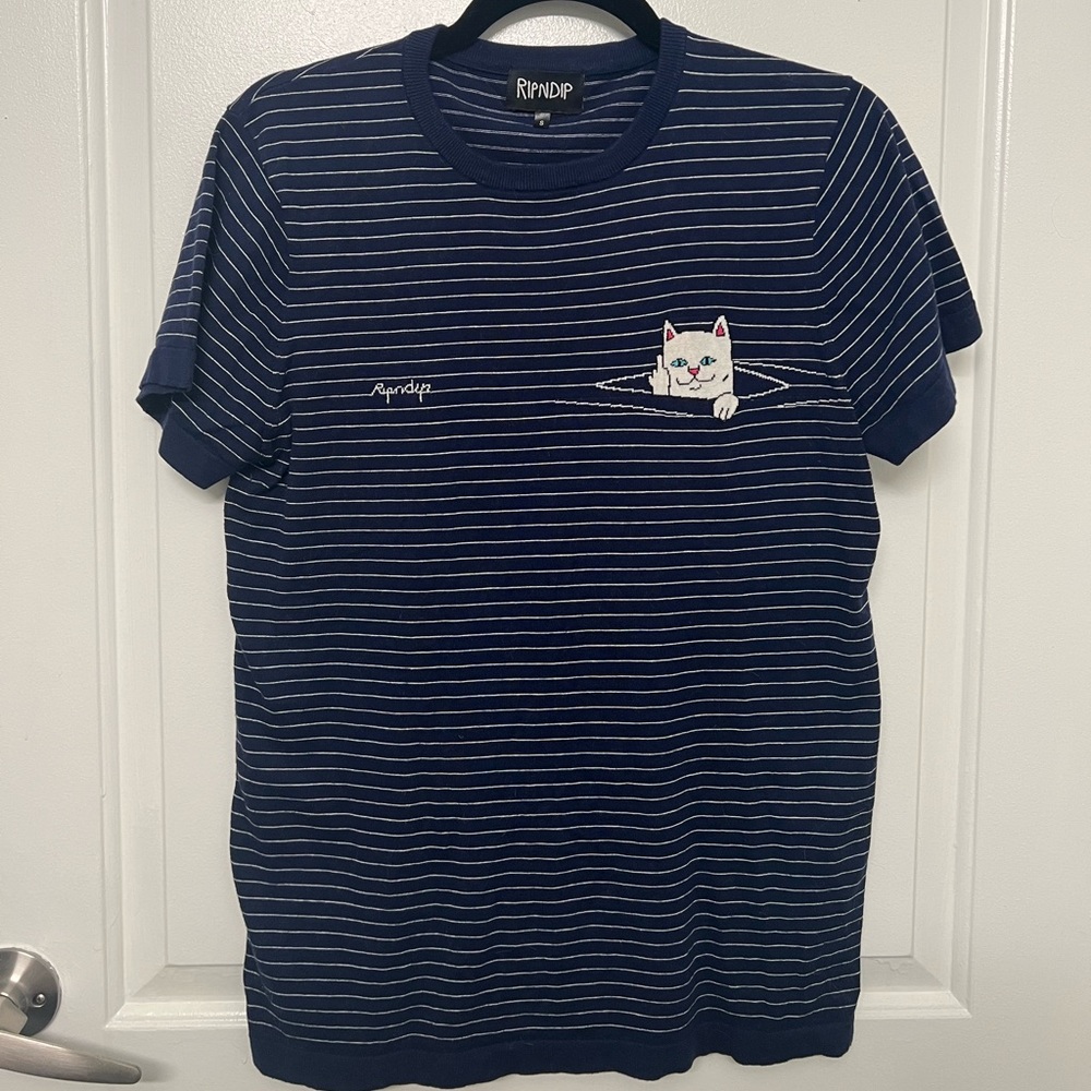 RipNDip striped cat T-shirt